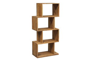 Porter Designs Urban Solid Sheesham Wood 4 Shelf Contemporary Bookcase Natural 10-117-01-8056