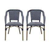 Cecil Outdoor French Bistro Chairs - Set of 2
