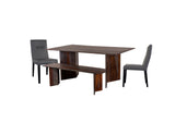 Porter Designs Cambria Solid Sheesham Wood Modern Dining Table Gray 07-116-01-8396M-KIT