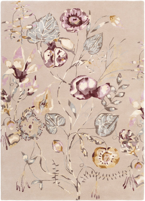 Harlequin HQL-8041 Modern Wool, Viscose Rug HQL8041-912 Dark Purple, Mauve, Lilac, Camel, Light Gray, Dark Brown, Khaki, Cream 62% Wool, 38% Viscose 9' x 12'