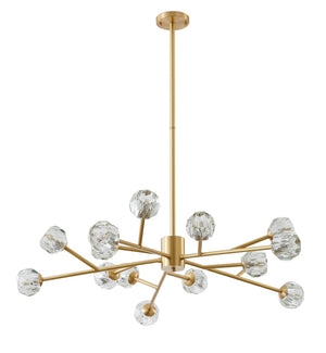 Bethel Brass Chandelier in Metal & Crystal