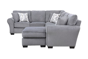 Porter Designs Savannah Soft Chenille Reversible Fabric Modern Sectional Gray 01-207C-10-1731-KIT