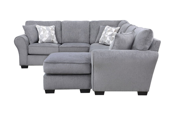 Porter Designs Savannah Soft Chenille Reversible Fabric Modern Sectional Gray 01-207C-10-1731-KIT