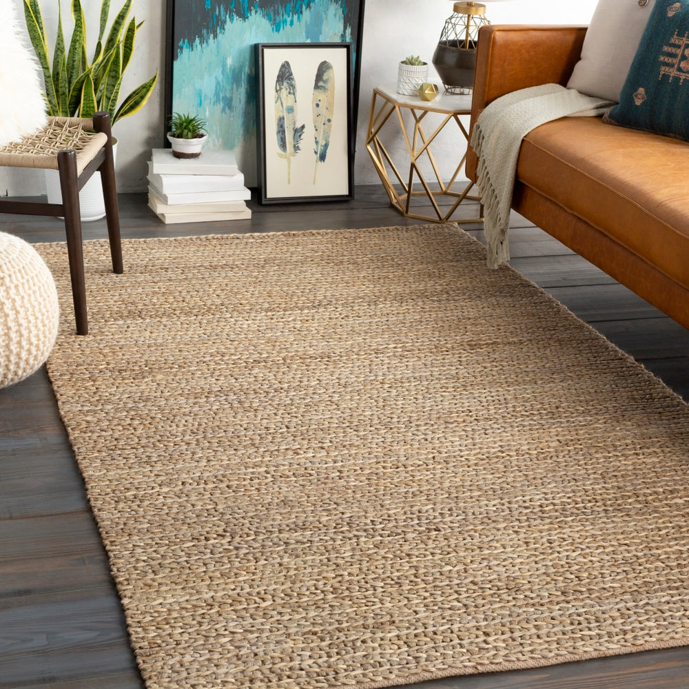 Haraz HRA-1001 Cottage Jute Rug HRA1001-810 Taupe, Cream 100% Jute 8' x 10'