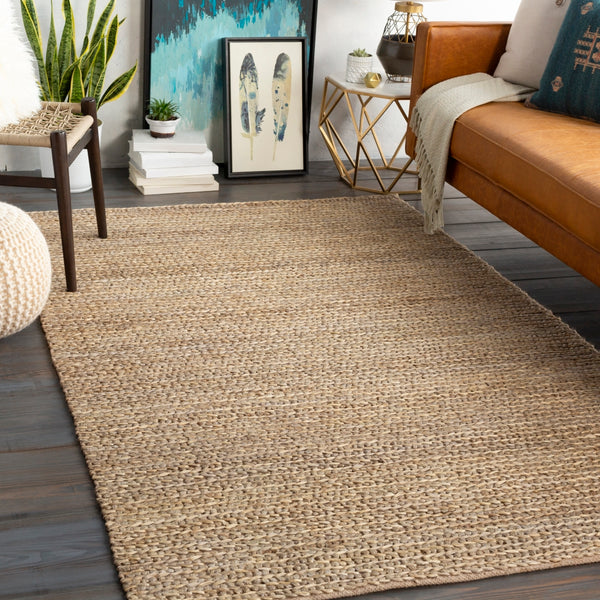 Haraz HRA-1001 Cottage Jute Rug HRA1001-810 Taupe, Cream 100% Jute 8' x 10'