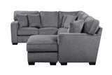 Porter Designs Augusta Soft Gray Chenille Fabric Modern Sectional Gray 01-207C-10-1743-KIT