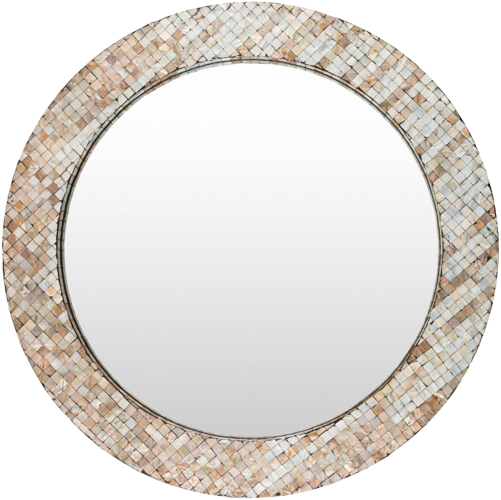 Hornbrook HRN-002 Global Inlaid Mother of Pearl, Manufactured Wood Mirror HRN002-3232  Inlaid Mother of Pearl, Manufactured Wood 32"H x 32"W