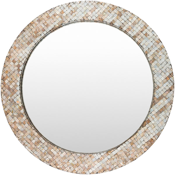 Hornbrook HRN-002 Global Inlaid Mother of Pearl, Manufactured Wood Mirror HRN002-3232  Inlaid Mother of Pearl, Manufactured Wood 32"H x 32"W