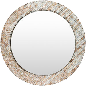 Hornbrook HRN-002 Global Inlaid Mother of Pearl, Manufactured Wood Mirror HRN002-3232  Inlaid Mother of Pearl, Manufactured Wood 32"H x 32"W