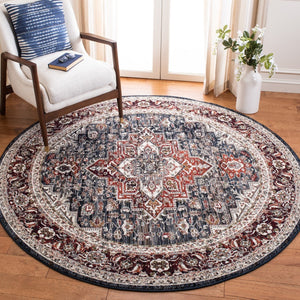 Herat 300 Herat 321 Traditional Power Loomed Polypropylene Pile Rug Navy / Red