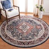 Herat 300 Herat 321 Traditional Power Loomed Polypropylene Pile Rug Navy / Red