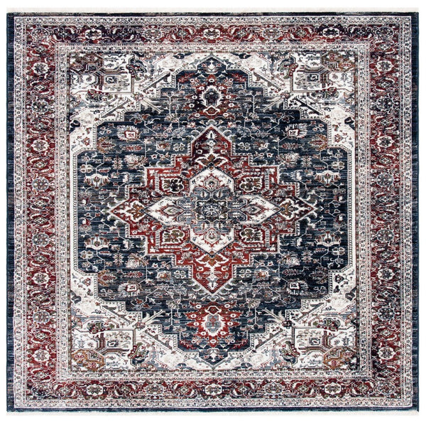 Herat 300 Herat 321 Traditional Power Loomed Polypropylene Pile Rug Navy / Red