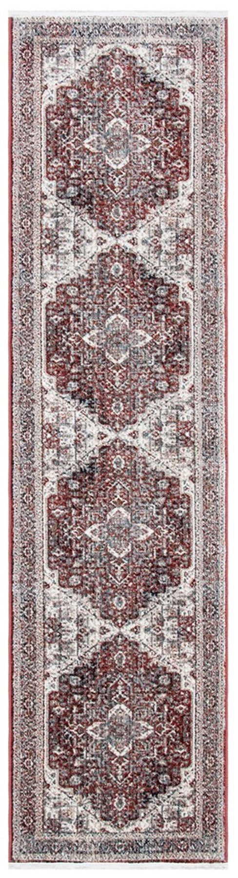 Herat 300 Herat 321 Traditional Power Loomed Polypropylene Pile Rug Red / Ivory