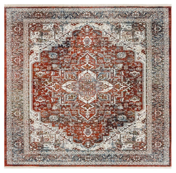 Herat 300 Herat 321 Traditional Power Loomed Polypropylene Pile Rug Red / Ivory