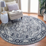 Herat 300 Herat 331 Traditional Power Loomed Polypropylene Pile Rug Navy / Ivory