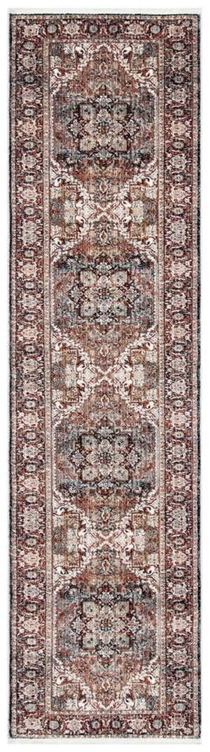 Herat 300 Herat 331 Traditional Power Loomed Polypropylene Pile Rug Red / Ivory