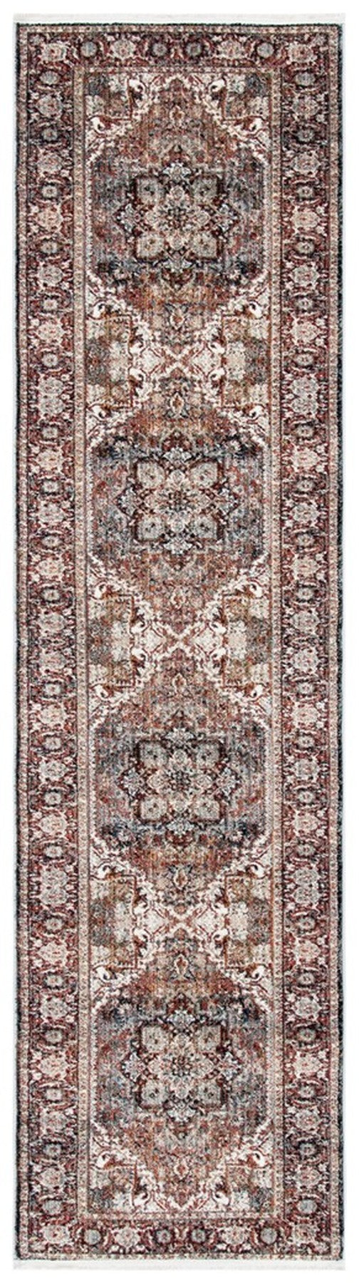 Herat 300 Herat 331 Traditional Power Loomed Polypropylene Pile Rug Red / Ivory