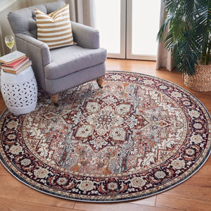 Herat 300 Herat 331 Traditional Power Loomed Polypropylene Pile Rug Red / Ivory