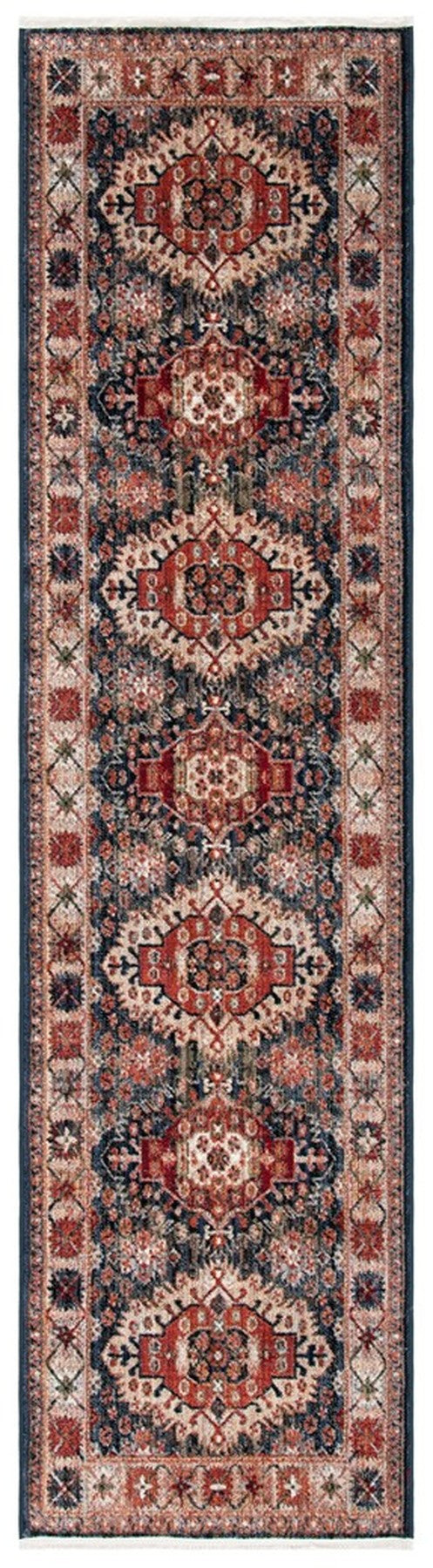 Herat 300 Herat 355 Traditional Power Loomed Polypropylene Pile Rug Cream / Rust