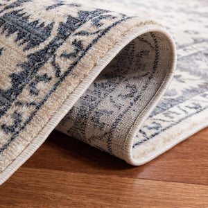 Herat 300 Herat 356 Traditional Power Loomed Polypropylene Pile Rug Ivory / Grey