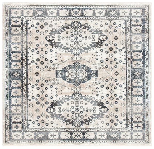 Herat 300 Herat 356 Traditional Power Loomed Polypropylene Pile Rug Ivory / Grey