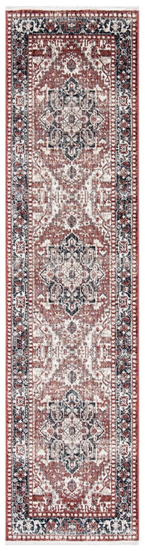 Herat 300 Herat 392 Traditional Power Loomed Polypropylene Pile Rug Rust / Creme
