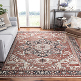 Herat 300 Herat 395 Traditional Power Loomed Polypropylene Pile Rug Rust / Black