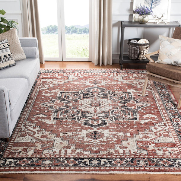 Safavieh Herat 395 Power Loomed 65% Polypropylene/30% Cotton/5% Polyester Traditional Rug HRT395P-7R