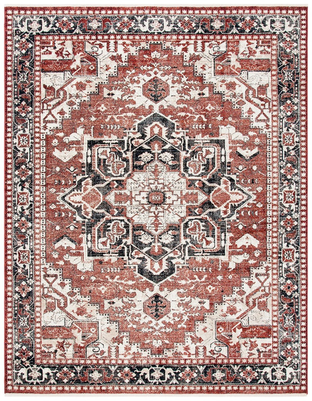 Safavieh Herat 395 Power Loomed 65% Polypropylene/30% Cotton/5% Polyester Traditional Rug HRT395P-7R