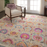 Nourison Vintage Kashan VKA04 Vintage Machine Made Power-loomed Indoor Area Rug Ivory/Multicolor 8'10" x 11'10" 99446455697