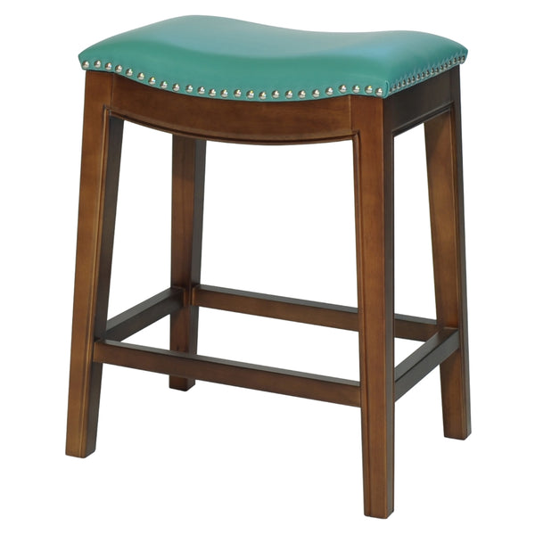 Elmo Bonded Leather Counter Stool - Turquoise