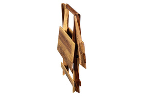 Porter Designs Sheesham Accents Solid Wood Square Foldable Natural End Table Natural 07-116-01-0246