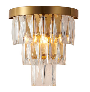 Bethel Gold Wall Sconce in Metal & Crystal