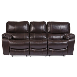 Porter Designs Ramsey Leather-Look Transitional Reclining Sofa Brown 03-112C-01-6013