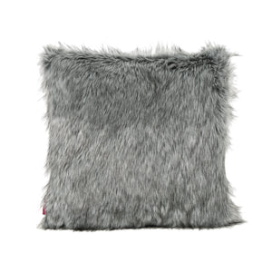 Warrin Furry GlamDark Grey and Light Grey Streak Faux Fur Throw Pillow Noble House