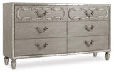 Sanctuary Traditional-Formal Six-Drawer Dresser In Poplar And Hardwood Solids With Oak Veneers, Cedar, Resin And Mirror
