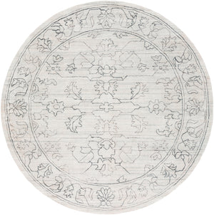 Hightower HTW-3000 Traditional Viscose Rug HTW3000-8RD Cream, Taupe, Medium Gray 100% Viscose 8' Round