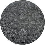 Hightower HTW-3002 Traditional Viscose Rug HTW3002-8RD Charcoal, Light Gray 100% Viscose 8' Round