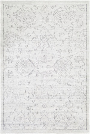 Hightower HTW-3005 Traditional Viscose Rug HTW3005-913 White, Black 100% Viscose 9' x 13'