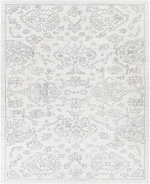 Hightower HTW-3005 Traditional Viscose Rug HTW3005-810 White, Black 100% Viscose 8' x 10'