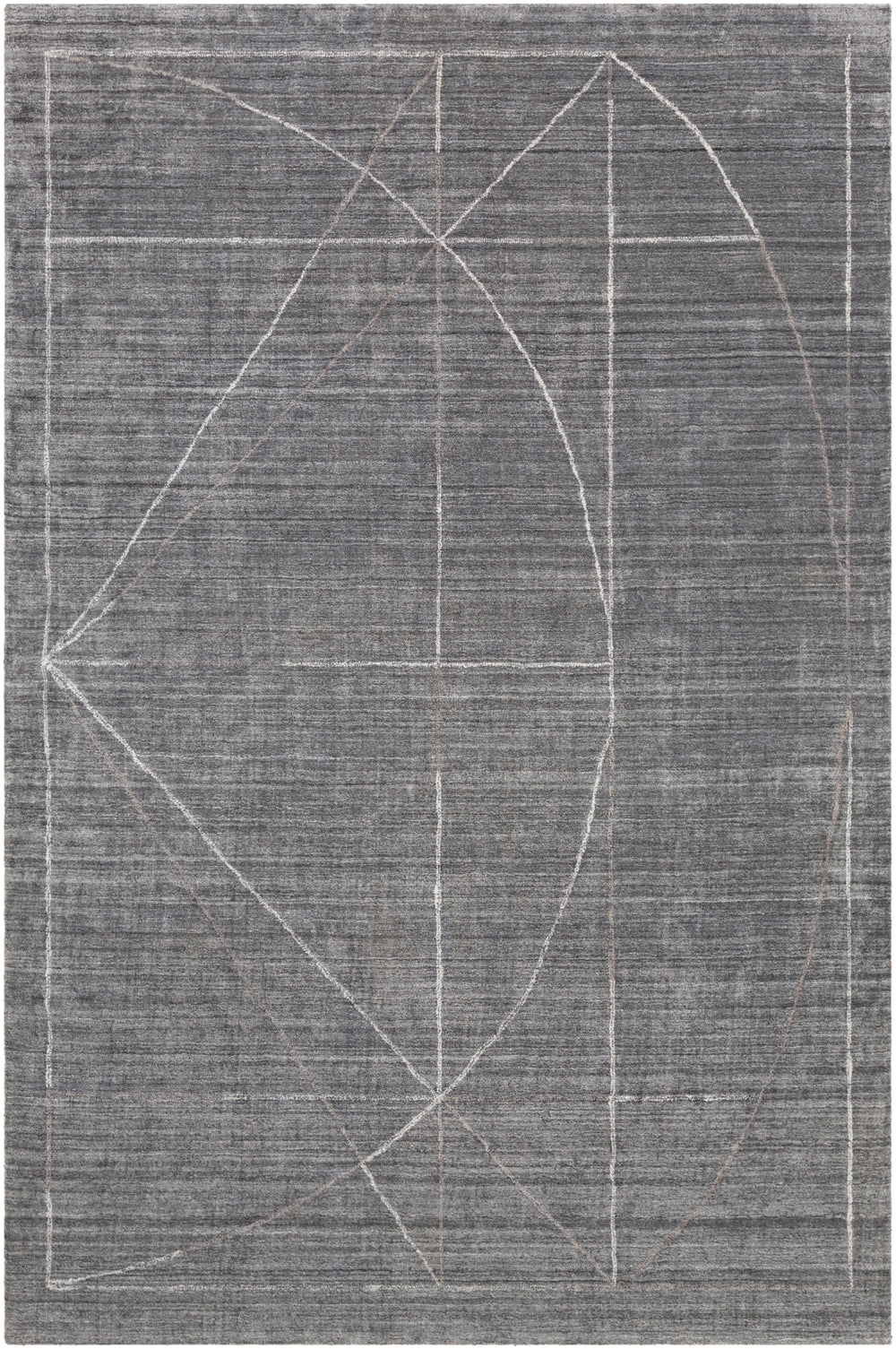 Hightower HTW-3009 Modern Viscose Rug HTW3009-913 Medium Gray, Charcoal, White, Taupe 100% Viscose 9' x 13'
