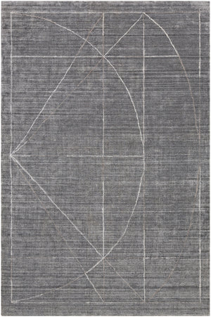 Hightower HTW-3009 Modern Viscose Rug HTW3009-913 Medium Gray, Charcoal, White, Taupe 100% Viscose 9' x 13'