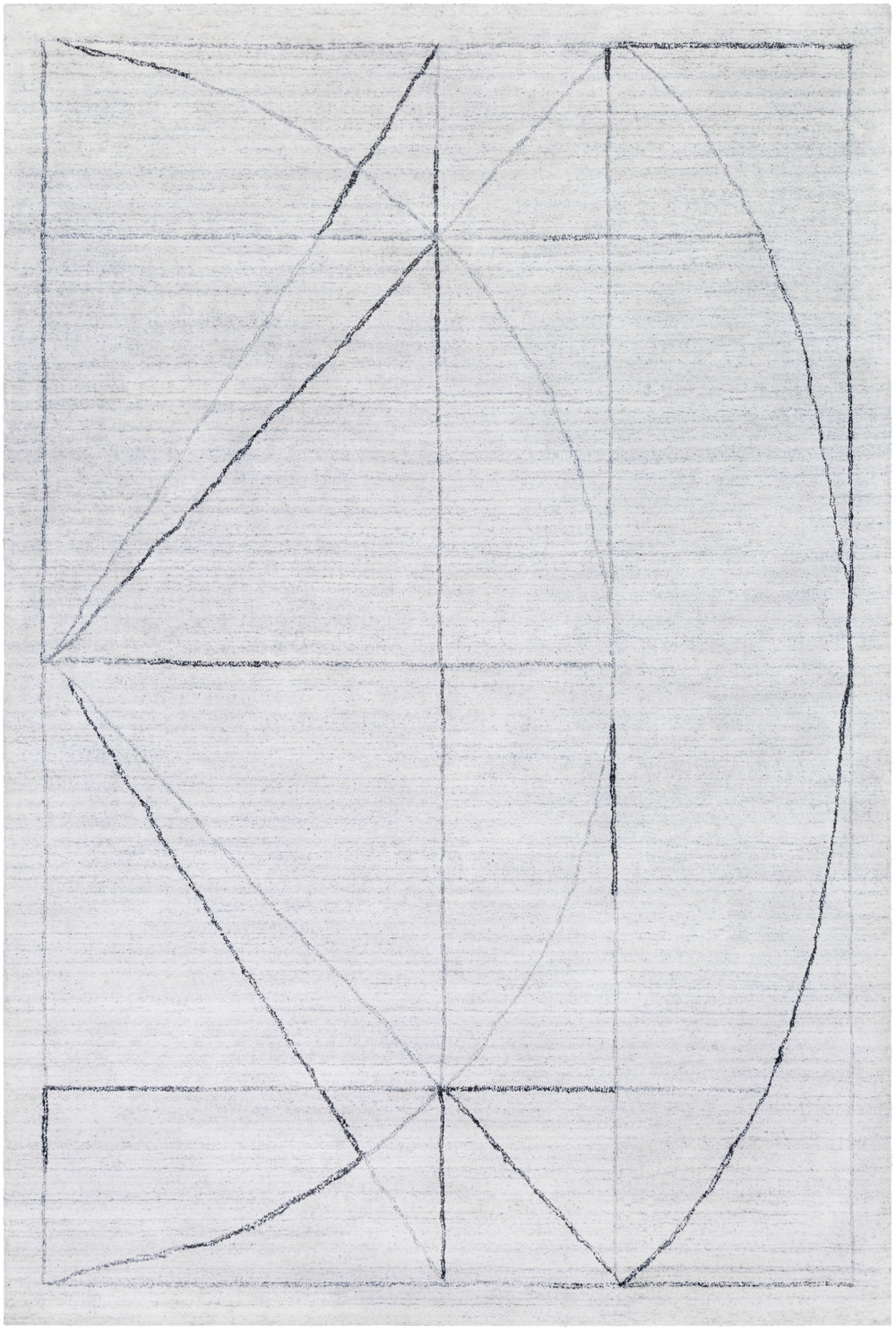 Hightower HTW-3010 Modern Viscose Rug HTW3010-913 Medium Gray, White, Black 100% Viscose 9' x 13'