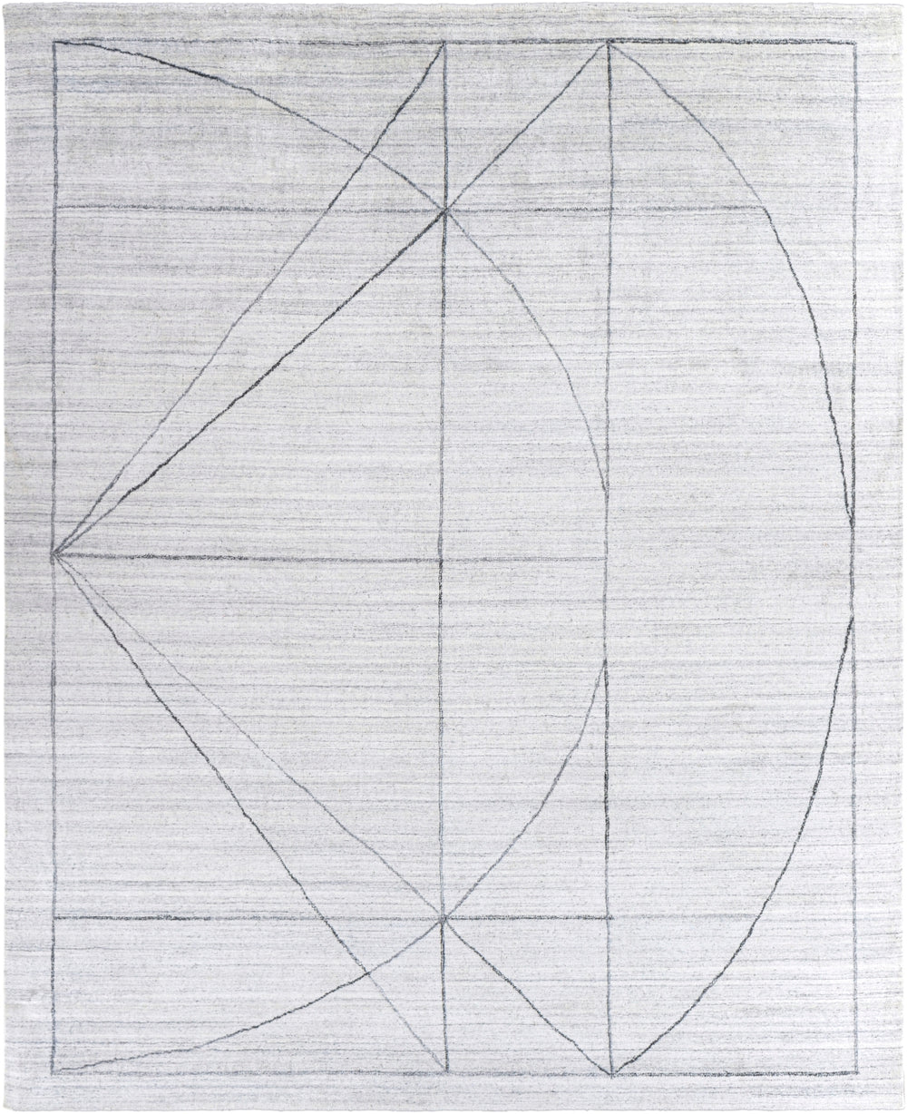 Hightower HTW-3010 Modern Viscose Rug HTW3010-913 Medium Gray, White, Black 100% Viscose 9' x 13'