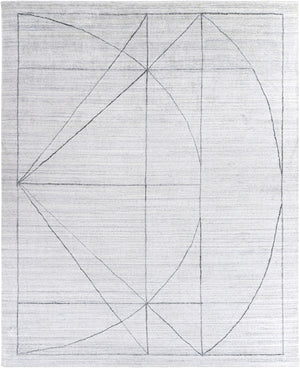 Hightower HTW-3010 Modern Viscose Rug HTW3010-810 Medium Gray, White, Black 100% Viscose 8' x 10'