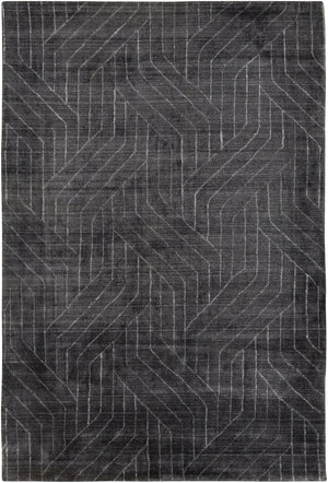 Hightower HTW-3011 Modern Viscose Rug HTW3011-913 Charcoal, Black, White 100% Viscose 9' x 13'