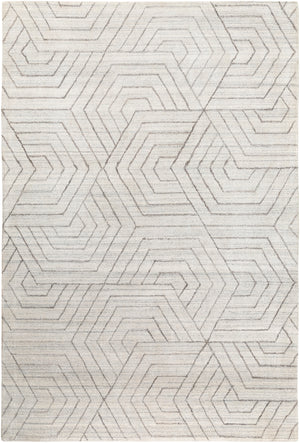 Hightower HTW-3012 Modern Viscose Rug HTW3012-913 Dark Brown, Charcoal, Cream 100% Viscose 9' x 13'