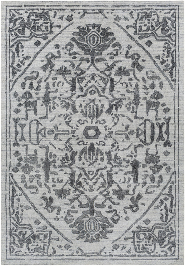 Hightower HTW-3013 Traditional Viscose Rug HTW3013-913 Light Gray, Charcoal 100% Viscose 9' x 13'