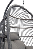 English Elm EE2979 100% Polyester, Steel, Polyethylene Modern Commercial Grade Hanging Chair Gray, Black 100% Polyester, Steel, Polyethylene