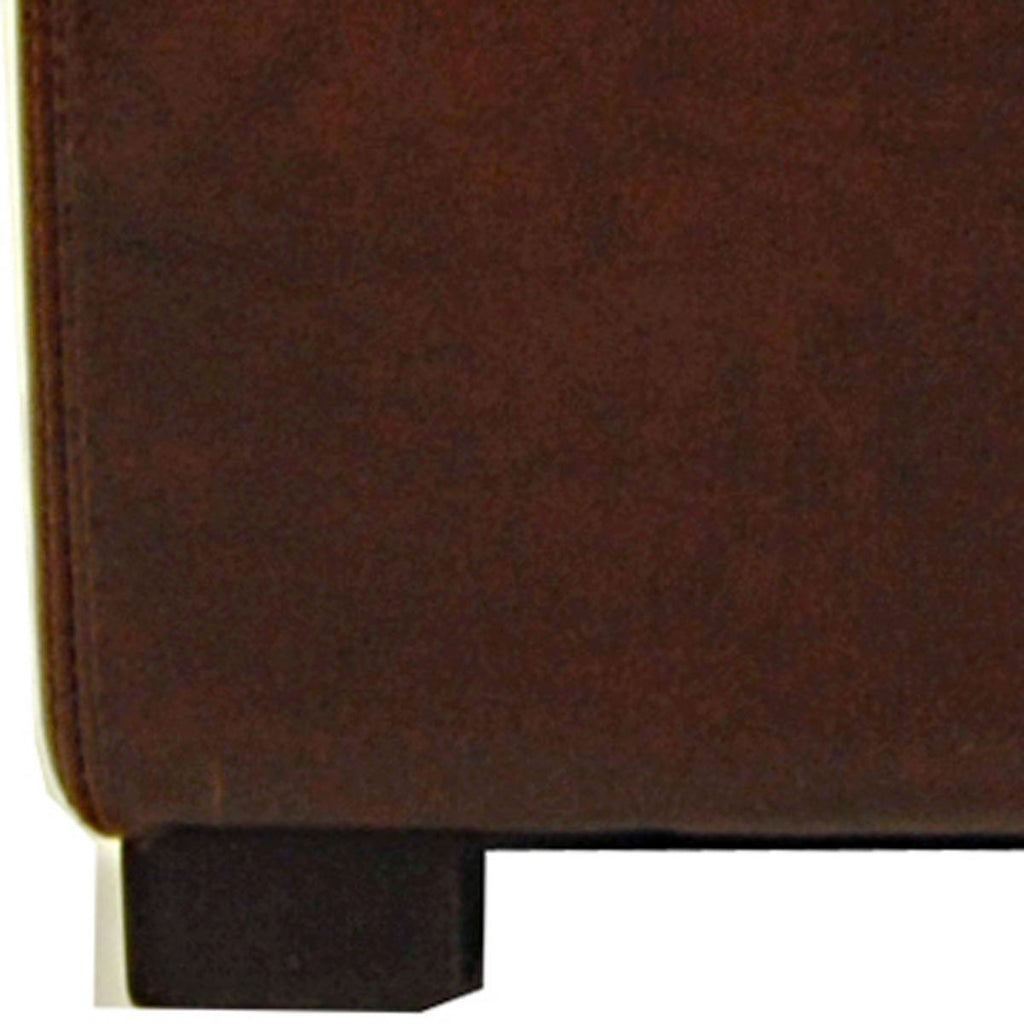 Safavieh Bobbi Ottoman Tray Storage Java Cordovan PU NC Beechwood CA Foam Bicast Leather HUD4006A 683726928188